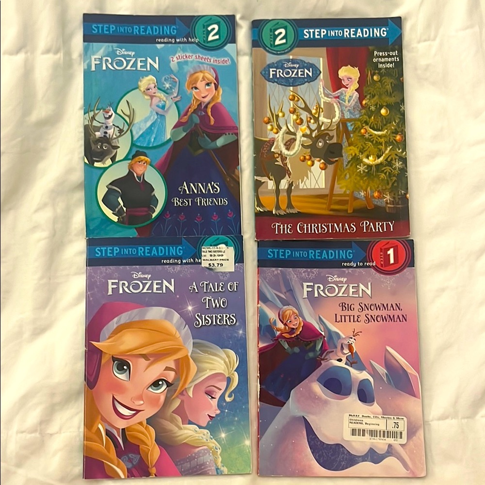 4 Disney Frozen Step Into Reading Book Collection